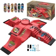 Fingerboard Skate Park Set - Compatible with Tech Deck Skateboards - 6 Ramps, 6 Fingerboards, Obstacles - Ideal for Fingerboard Enthusiasts