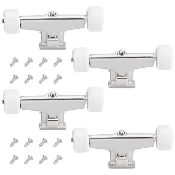 Fingerboard Trucks Skateboard Bracket Bearing Wheel (White) with Iron Screws 29x11x10mm Finger Skateboards Accessories with Plastic Box Reduce Pressure Kids Gifts Party Favors