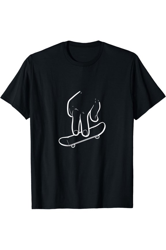 Fingerboarding Skateboarding Oneline Cool Skater Fingerboard T-Shirt