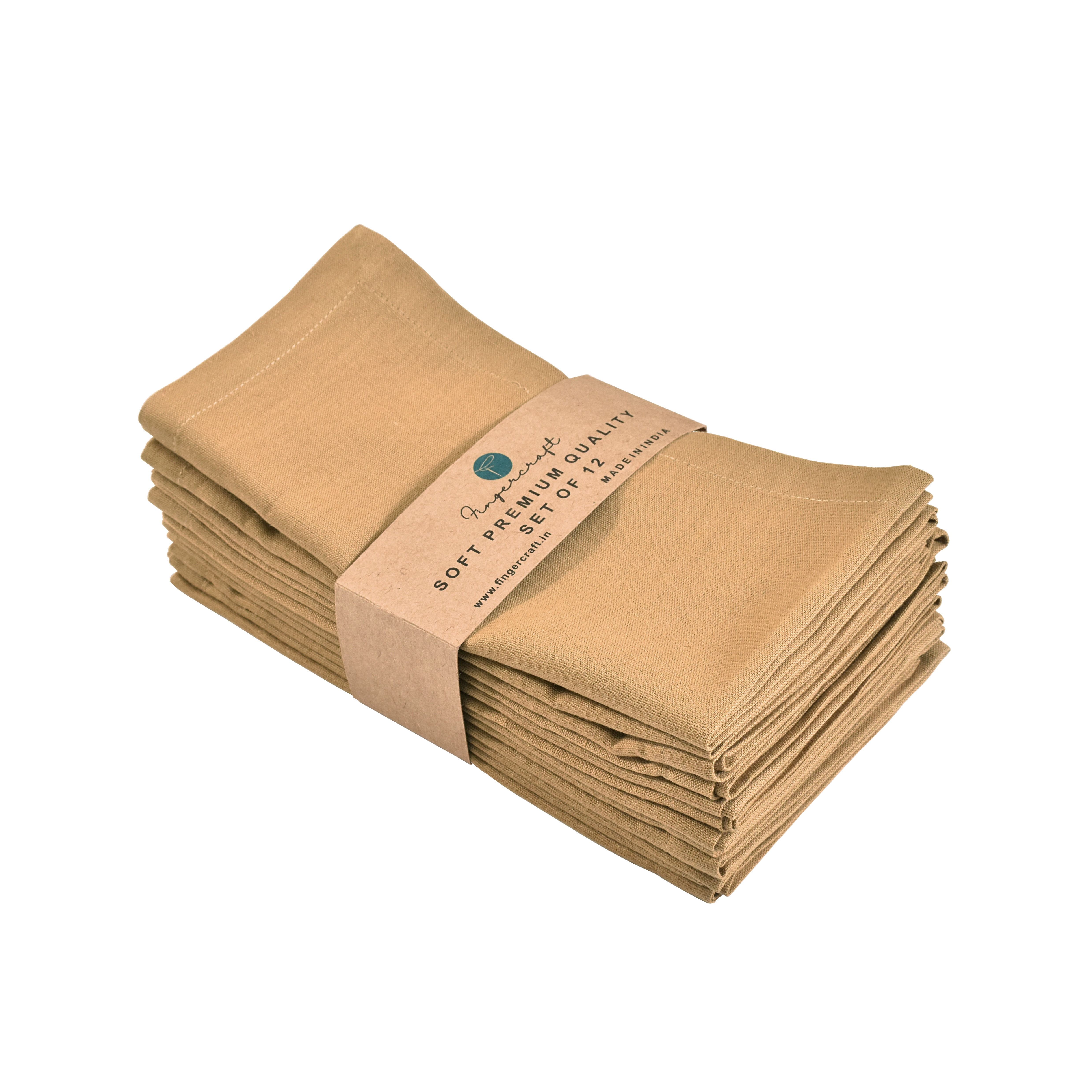 Fingercraft Cloth Napkin, Solid Color Cotton Linen Blend Table Napkins