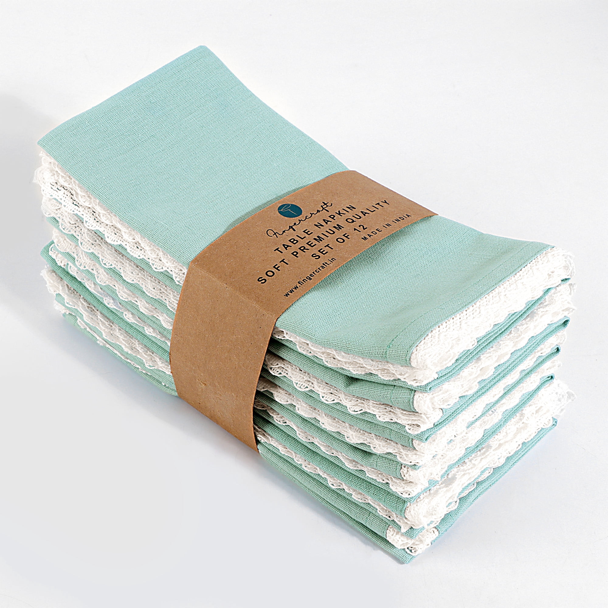 Rans Set of 8 Lollipop Cotton Napkins - Aqua