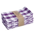 thumbnail image 1 of Fingercraft Dinner Cloth Napkins, Everyday Use, Soft and Well Absorbent Cotton Buffalo Plaid Table Napkins, 12 Pack, 20x20 Purple and White, 1 of 6