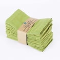 thumbnail image 1 of Fingercraft Dinner Napkins, 100% Cotton Dual Color Twill Chambray Hemstitched Cloth Napkin, 20in x 20in, 12 Pack, Green Yellow, 1 of 7