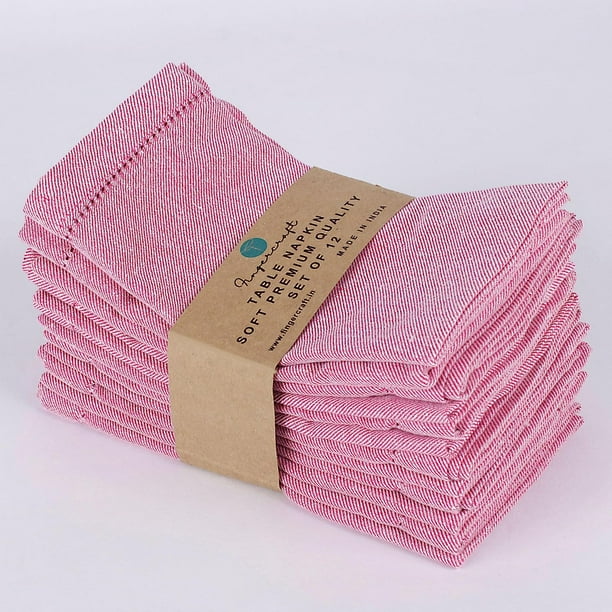 Fingercraft Dinner Napkins, 100 Cotton Dual Color Twill Chambray