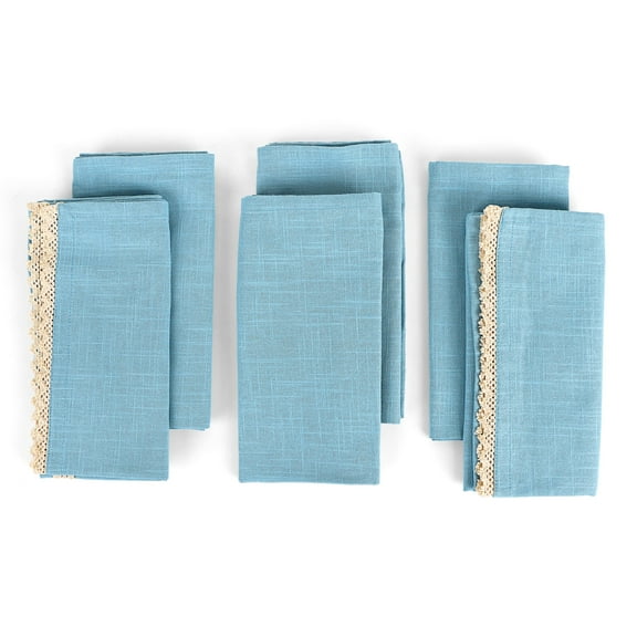 Fingercraft Kitchen Towels, Set of 6 Cotton Dish Towels Multi-Purpose Kitchen Cloth Soft Highly Absorbent Bar and Tea Towels 20in X 30in Aqua