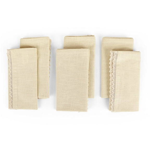 Fingercraft Kitchen Towels, Set of 6 Cotton Dish Towels Multi-Purpose Kitchen Cloth Soft Highly Absorbent Bar and Tea Towels 20in X 30in Beige