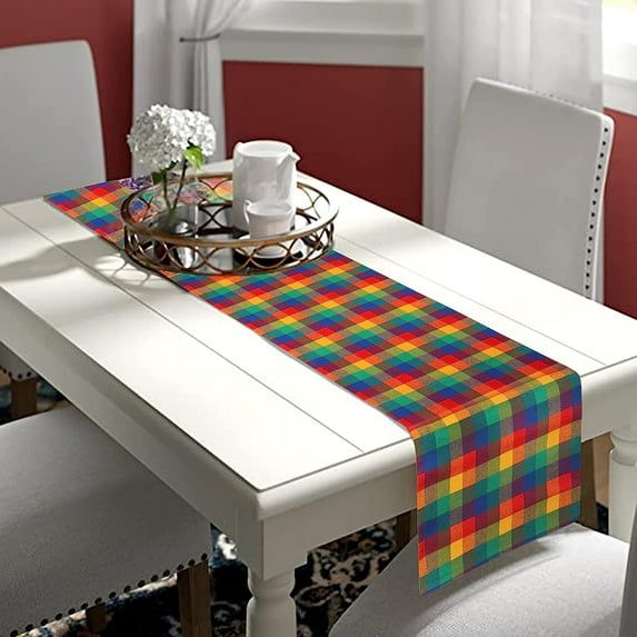 Fingercraft Table Runners, Buffalo Plaid Cotton Table Centerpieces, Dresser Décor for Home and Dining Multi-108