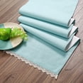 thumbnail image 1 of Fingercraft Table Runners, Cotton Dinner Table Centerpiece with Beautiful Premium Lace, Home and Dining Aqua-90, 1 of 7