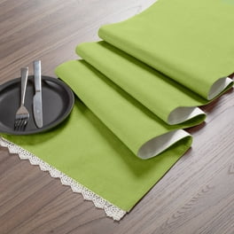 Craft 90-Inch Fringed Cotton Moss Green Table Runner + Reviews