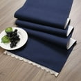 thumbnail image 1 of Fingercraft Table Runners, Cotton Dinner Table Centerpiece with Beautiful Premium Lace, Home and Dining Navy-72, 1 of 7