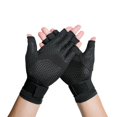 thumbnail image 1 of Fingerless Compression Support Gloves with Adjustable Wrist Strap for Men Women, Soft Stretch Hand Gloves for Office Typing Daily Use, 1 of 5