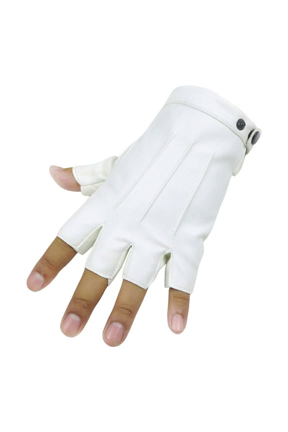 Fingerless Driving Gloves PU Leather Touchscreen Outdoor Sport Motorcycle Half Finger Gloves for Men and Women Size:One Size