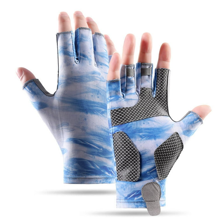 Fingerless Fishing Gloves Men Women, UPF50+ Sun Gloves UV
