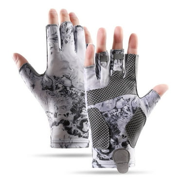 Fingerless Fishing Gloves - Men Women, UPF50+ Sun Gloves UV Protection, Lightweight Fly Fishing Gloves for Kayaking, Rowing, Hunting, Paddling Fingerless Sun Protection Fishing Sun Gloves