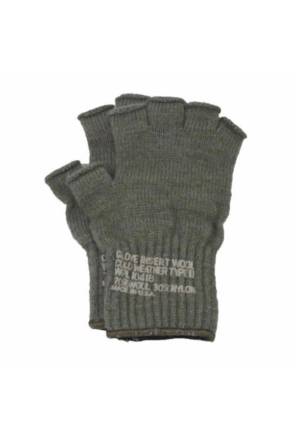 Fingerless Glove Liners, Foliage Green, Knit Utility Gloves, One Size Fits All