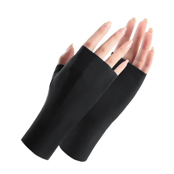 Fingerless Gloves Semi-finger Driving Glove Ice Silk Fingers Half Gloves.