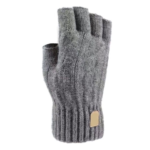 Fingerless Gloves Thermal Winter Gloves for Women Men Warm Stretch Knitted Half Finger Glove for Typing Driving Working