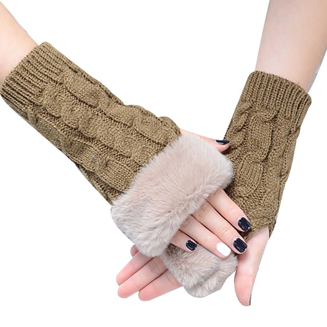 Half gloves with clearance fur