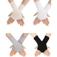 Fingerless Gloves Women UV Protection Gloves Wrist Length Cotton Gloves