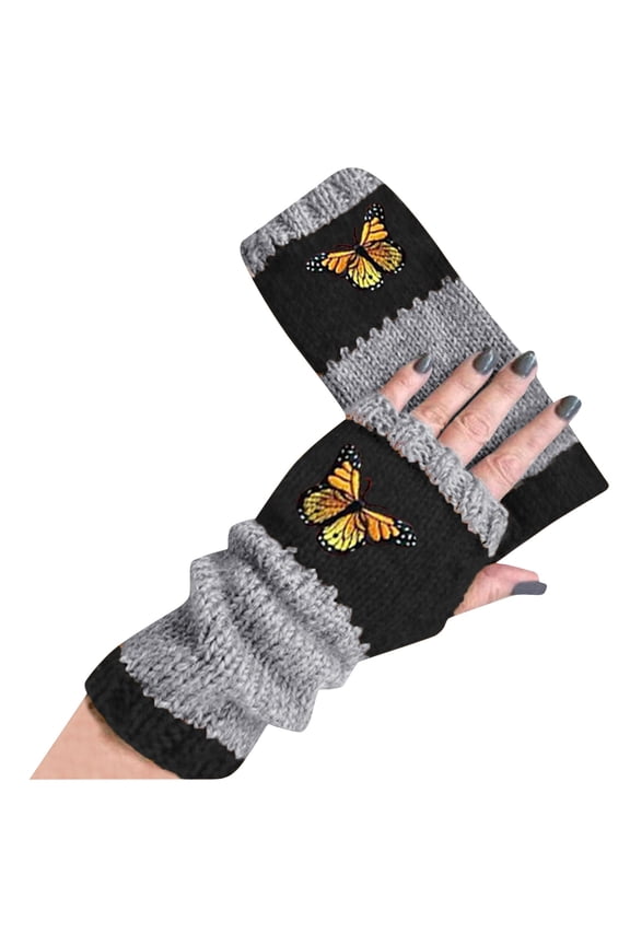 Fingerless Gloves for Women Cold Weather Warm Thermal Insulated Fleece Breathable Touchscreen Soft Womens Mittens Black