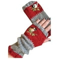 thumbnail image 1 of Fingerless Gloves for Women Cold Weather Warm Thermal Insulated Wool Knitted Touchscreen Fitness Womens Mittens Red, 1 of 2