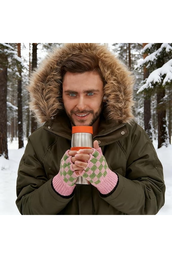 Fingerless Gloves for Women, Half Finger Winter Warm Knitted Gloves for Typing, Driving, Outdoor Activities