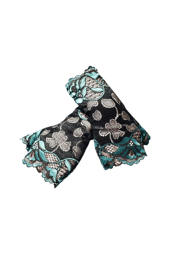 Fingerless Gloves for Women, Lace Half Finger Gloves, Fashion Mitten Accessories Green