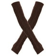 thumbnail image 1 of Fingerless Knit Arm Sleeves, Long Knit Sleeve Covers, Warm Wrist Warmers, Fashion Fingerless Gloves, Thickened Knitted Arm Warmers for Women and Men Coffee, 1 of 5
