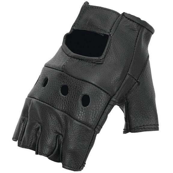Fingerless Leather Work Gloves - Medium