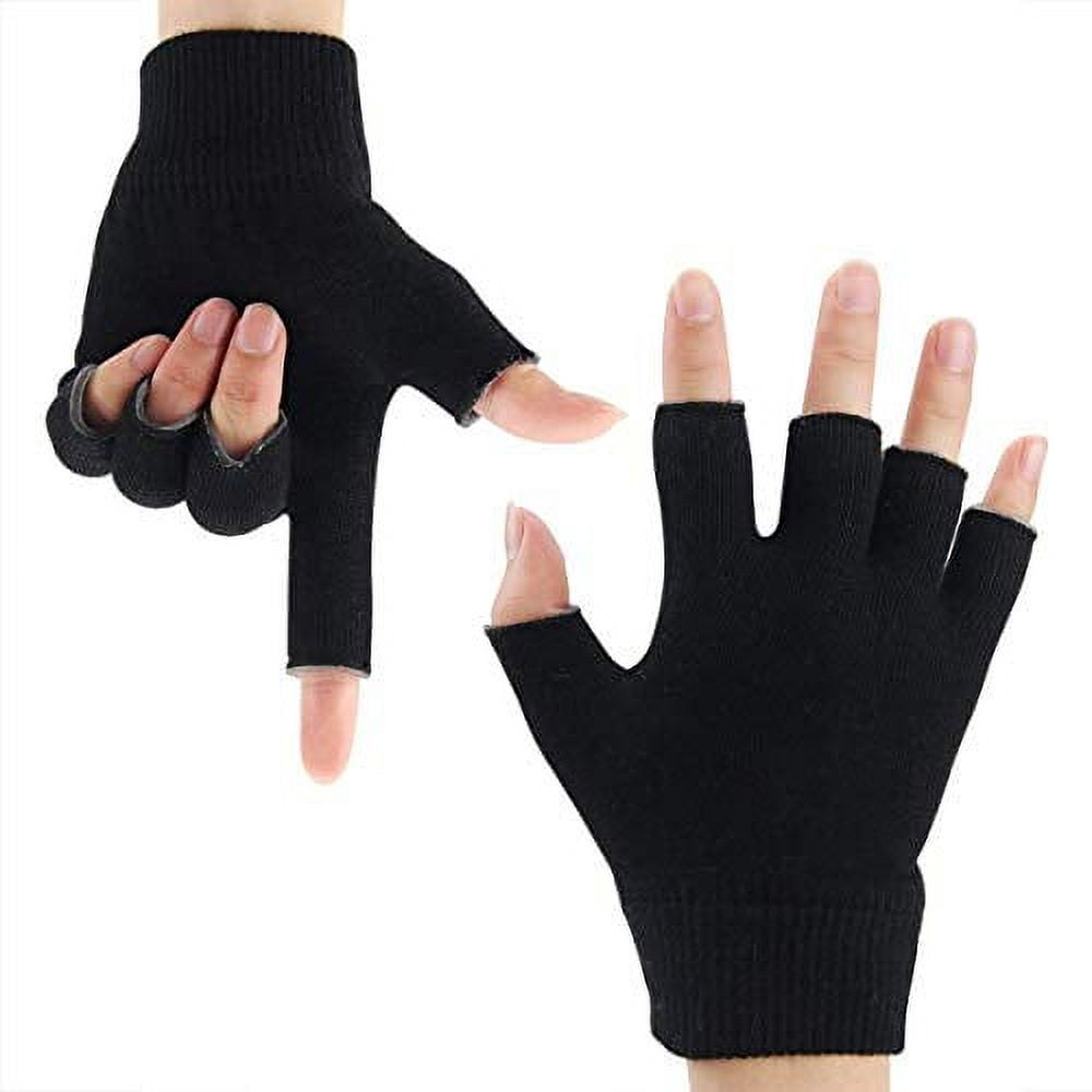 Fingerless Moisturizing Gloves for Dry Hand Silicone Gel Infused