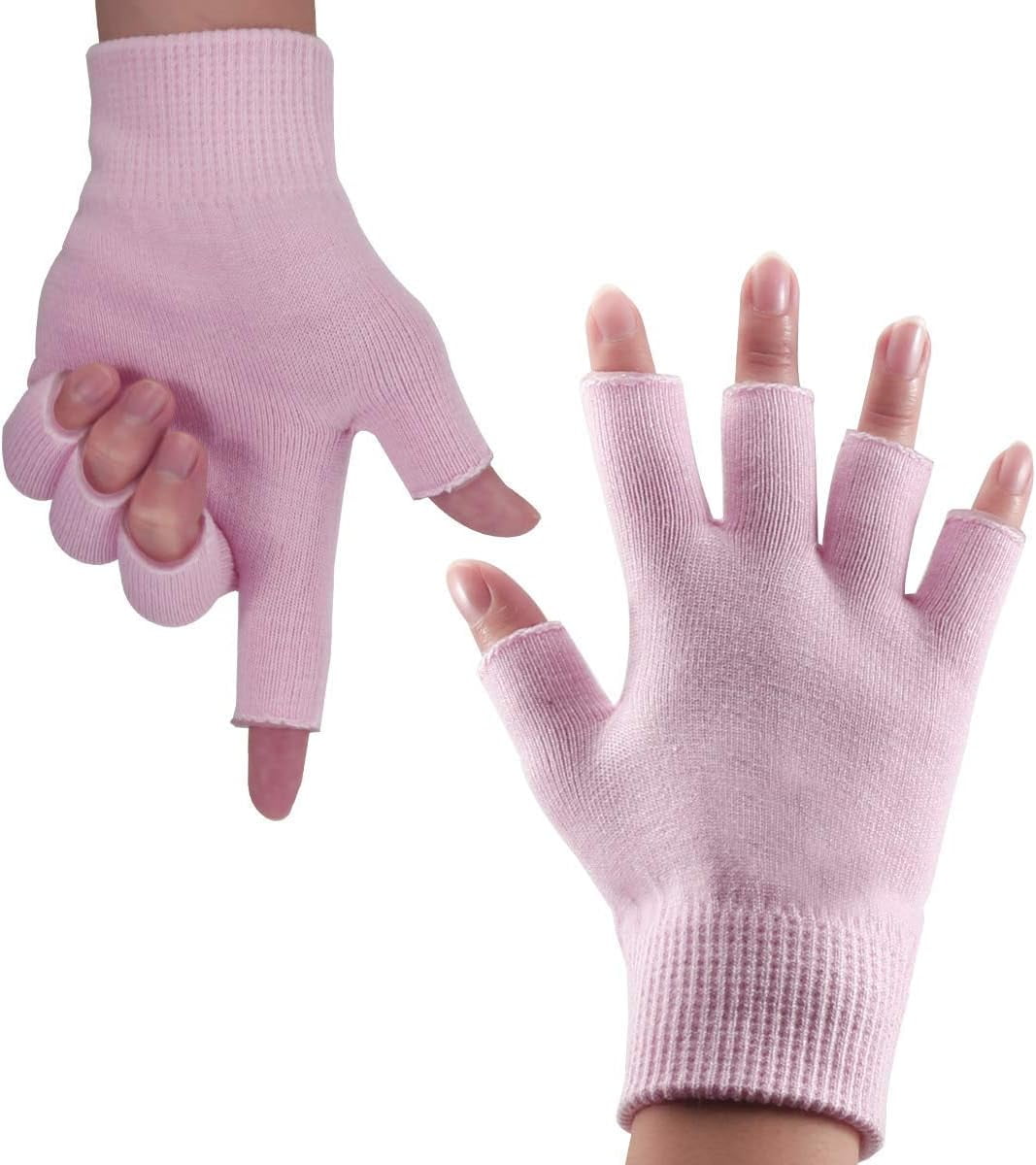 Fingerless Moisturizing Gloves for Dry Hand Silicone Gel Infused