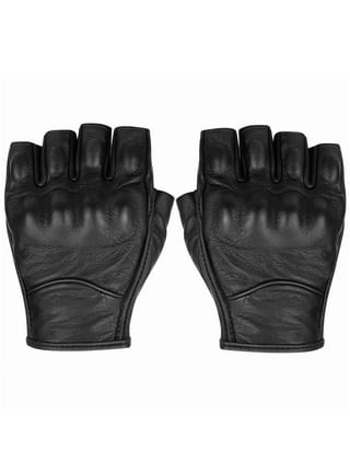 Hybrid Leather Work Gloves, Goatskin/Spandex, Black, Men's Medium