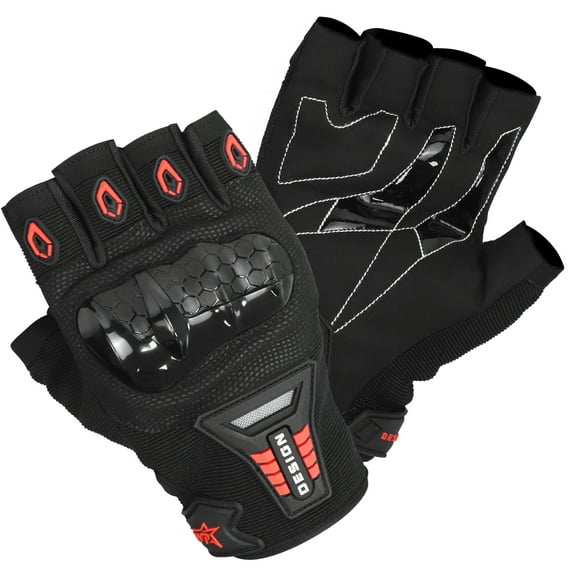 Fingerless Sports Gloves for Men Women, Motorcycle Gloves Knuckle Protection Gloves Workout Gloves for Outdoor Sports, Cycling Gloves for Hunting Hiking Camping