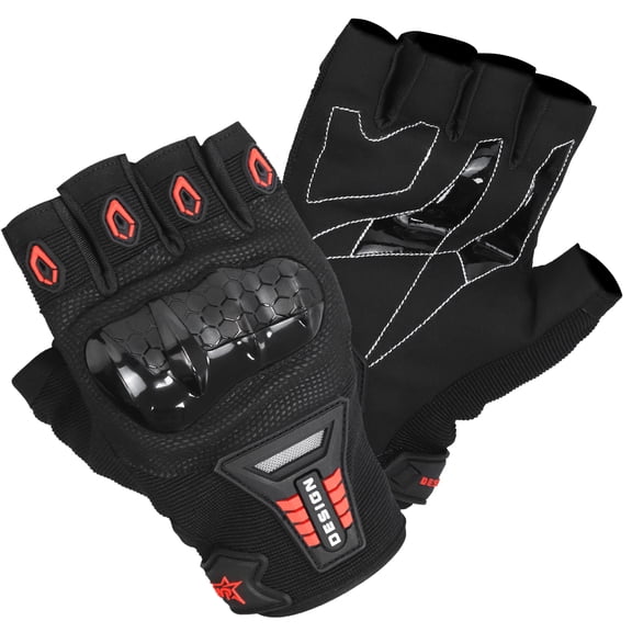 Fingerless Sports Gloves for Men Women, Motorcycle Gloves Knuckle Protection Gloves Workout Gloves for Outdoor Sports, Cycling Gloves for Hunting Hiking Camping