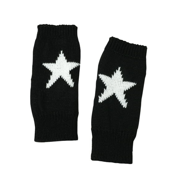 Fingerless Star Knitted Gloves For Women, Thumb Hole Wrist Warmers Winter Typing, Soft Stylish Mittens Arm Warmers One Size Acrylic Material