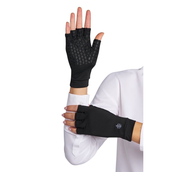 Coolibar Fingerless UV Sun Gloves - UPF 50+ Sun Protection - Ouray in Black