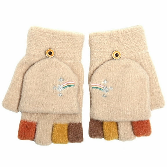Fingerless Warm Imitation Mink Gloves Warm Soft Cute Gloves Winter Warm Knitted Mittens For Ladies