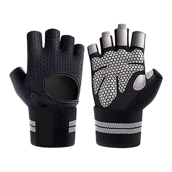 Fingerless Workout Gloves,Gym Weight Lifting Glove,Breathable Fitness Glove,Lightweight Breathable Fingerless Workout Gloves Non Slip Wear Resistant Comfortable Wrist Fit for Weightlifting,Black,L