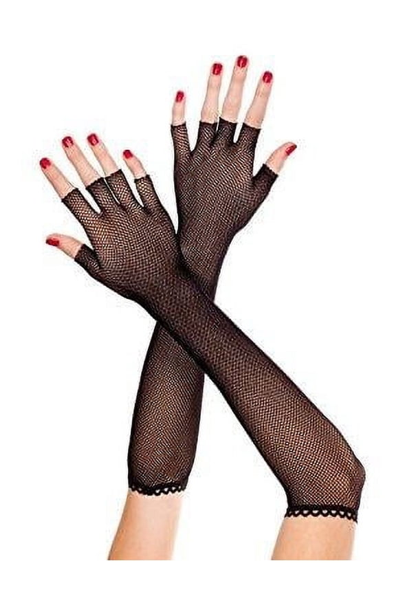 Fingerless fishnet warmer 412-BLACK