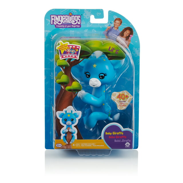 Fingerlings - Glitter Dragon - Tara (Blue with Purple) - Interactive Baby Collectible Pet - By WowWee