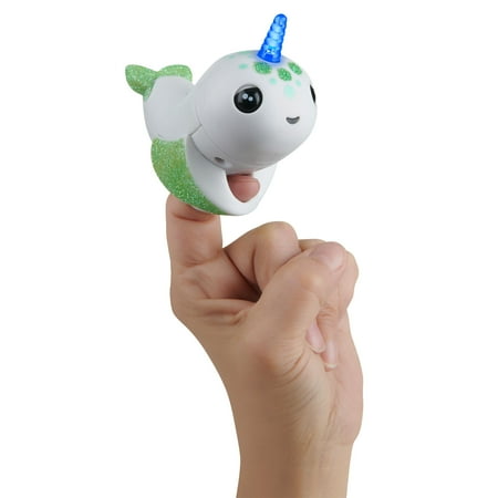 Fingerlings Light-up Narwhal - Glow in the Dark - Raya (Exclsuive) - Friendly Interactive Toy by WowWee