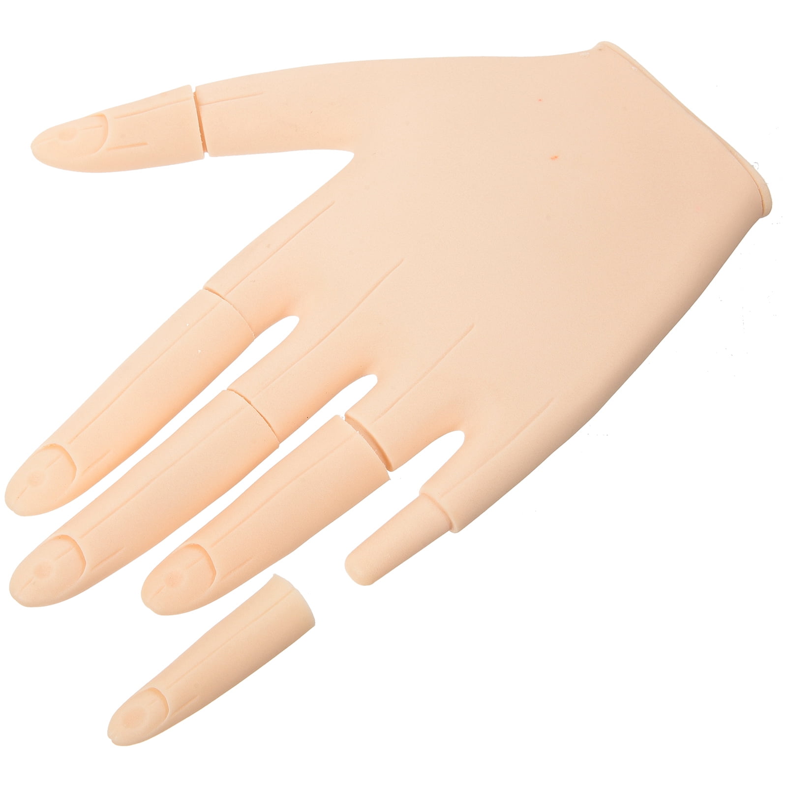Fingernail Practice Hand Flexible Nail Practice Hand Model Silicone Nail Practice Lifelike Hand ...