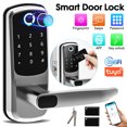 Fingerprint APP Smart Front Door Lock with Handle WiFi Keyless Entry