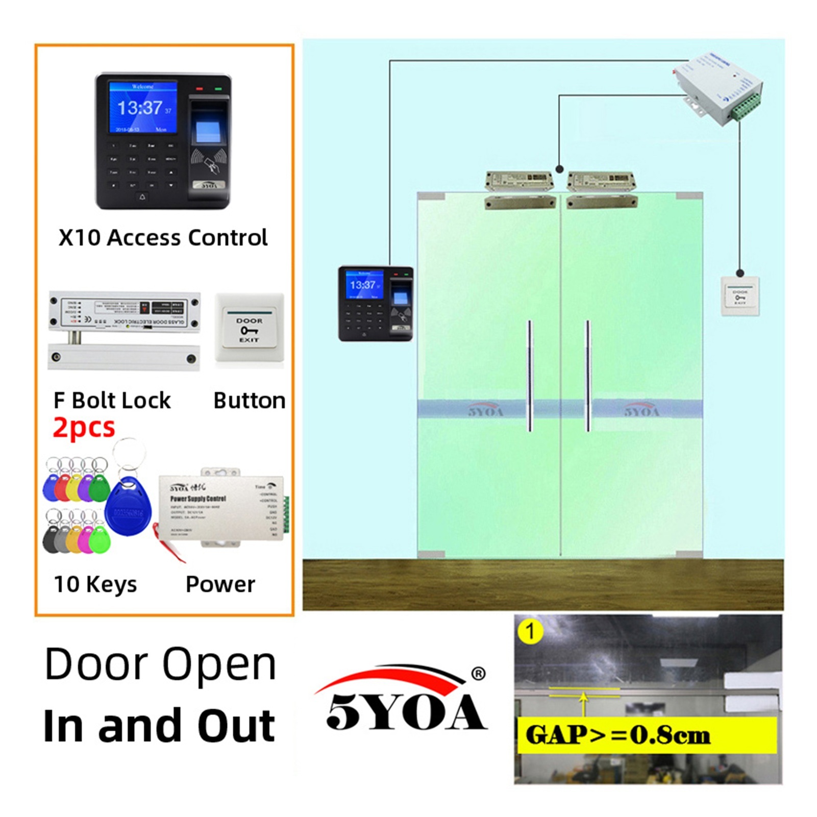 Fingerprint Access Control System Smart Door Lock Kit Electronic Gate