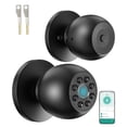 thumbnail image 1 of Fingerprint Door Lock, 4-in-1 Smart Door Knob with Keypad, App & Key, Auto Lock, 3 Smart Modes, Keyless Entry for Bedroom, Apartment, Home Office, 1 of 14