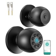 Fingerprint Door Lock, 4-in-1 Smart Door Knob with Keypad, App & Key, Auto Lock, 3 Smart Modes, Keyless Entry for Bedroom, Apartment, Home Office