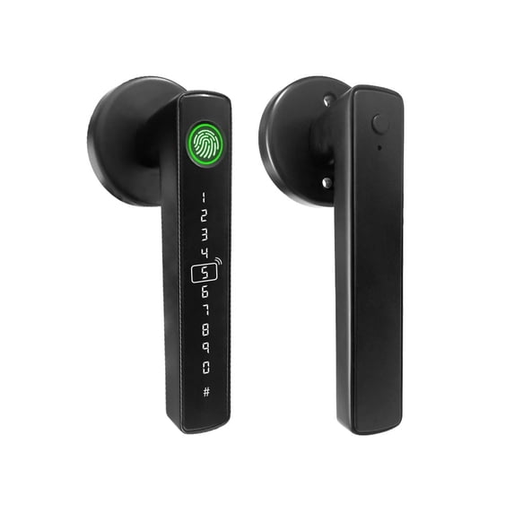 Fingerprint Door Lock Biometric Door Knob with Keypad Keyless Entry, 5-in-1 Door Locks for Bedrooms(Fingerprint/App/Code/Key/IC Card), Home Hotel Office Apartment Black