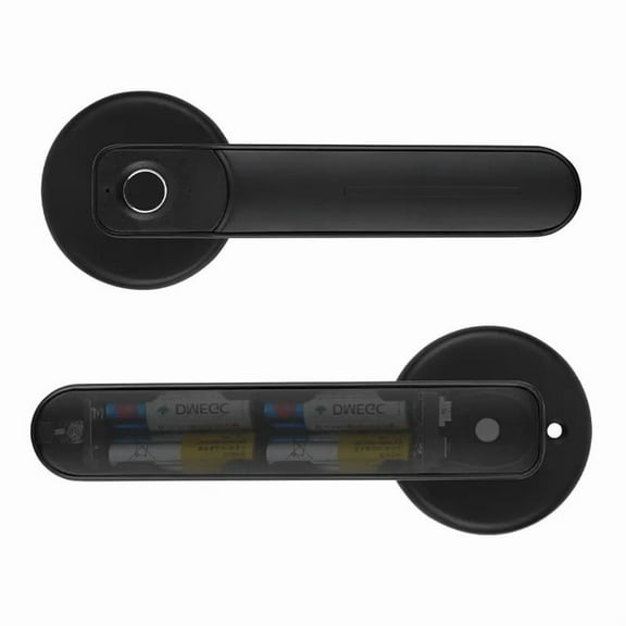 Fingerprint Door Lock Door Knob Keyless Entry Door Lock with Handle for Home Hotel Office Apartment Bedroom (Black)