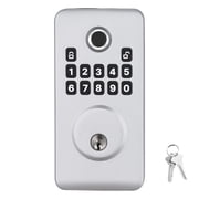 Fingerprint Door Lock, Electronic Biometric Deadbolt with Easy-Grip Design, Auto Locking, One-Time Code, Anti-Peeping, Keyless Entry for Home Apartment Silver