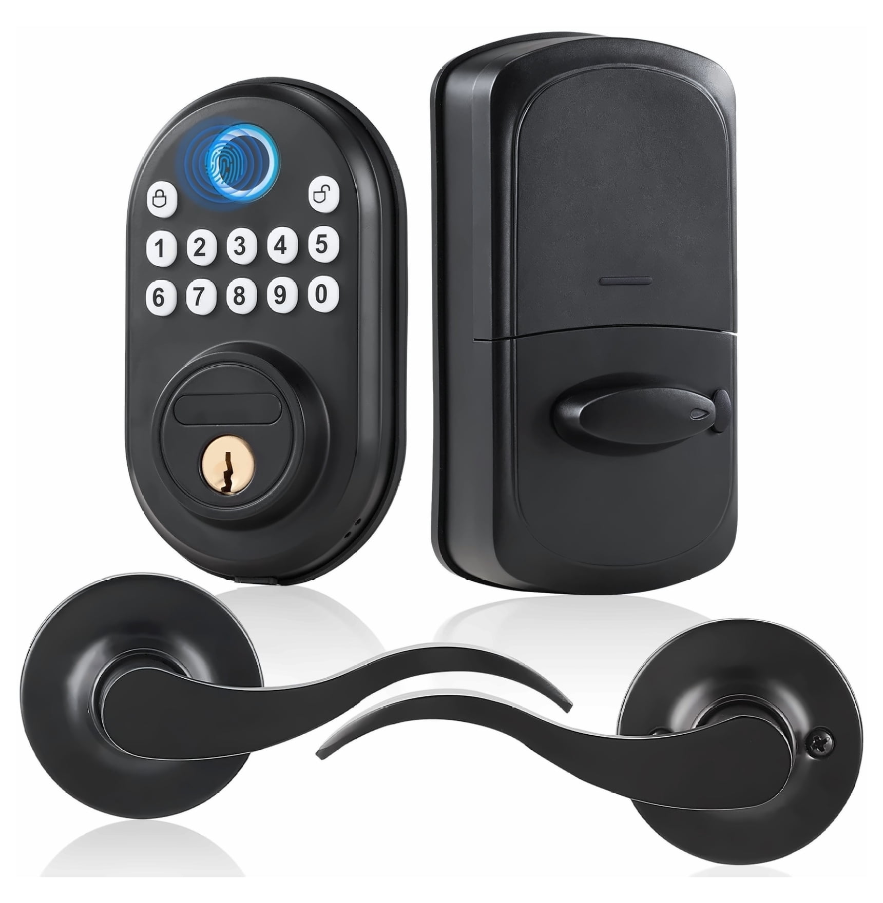 Fingerprint Door Lock with Handles - Keyless Entry, Password ...